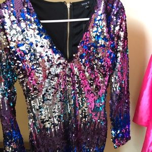 Sequin Dress blue purple and silver